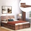 Valencia Solid Wood Queen Size Drawer Storage Bed In Teak Finish