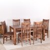 Moon Sheesham Wood 6 Seater Dining Set In Rustic Teak Teak Finish