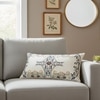 Ozaan Ivory Embroidered Linen Cushion Cover 12X20 Inches