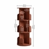 360° Rotating Bookshelf – 3 Tier Space Saving Book Organizer with Smooth Rotation, Brown Finish