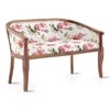 Florence Loveseat 2 Seater In Teak Finish With Caramine Cassia Fabric Colour
