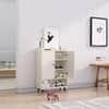 Hexa Red Engineered Wood Shoe Rack in Frosty White Colour