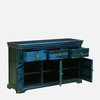 Sheesham Wood Sideboard In Scratch Resistant Ocean Blue Finish