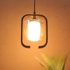Eliante Hanging Light, Champaign Glass Shade, Mild Steel And Wood, 1 Bulb – Modern Pendant Lighting