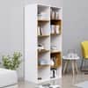 Hexa Engineered Wood Bookshelf Multipurpose Storage Rack in Frosty White and Giant Wood Colour