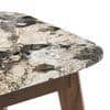 Lunar Alaska Exotic Stone 4 Seater Dining Table With Bren Swivel Dining Chair Set