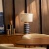 Atrani Handicrafted Table Lamp in Blue Stripes and white Colour