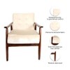 Armari Solid Wood Arm Chair in Ivory Color