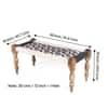 Oakville Sheesham Wood Vintage 2 Seater Maachi Balcony Bench with 2 Stools in Black and White