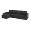 Apollo Compact Fabric Sectional Compact Sofa (Colour : Graphite Grey, Cushion : Soft, Back Type : Regular, Seating Capacity : Left Aligned 3 Seater + Left Aligned Chaise)