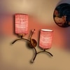 Devansh Metal Electric Wall Light in Gold Colour with Pink Shade Count of 2 Lights