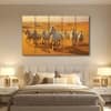 The Castle Decor Running Horses Vastu Wall Painting Design 9 Wooden Framed 27x48 Inch