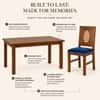 Globally Indian Elodie Solid Sheesham Wood 6 Seater Dining Table Set 6 Chairs Navy Blue