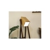 Focal Beige Solid Wood Floor Lamp with Beige Solid Wood Base