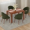 Atlas Crest Solid Wood 4 Seater Dining Table With Celia Accent Dining Chairs
