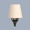 Devansh Metal Electric Wall Light in Antique Gold Colour with off-white Shade Count of 1 Light