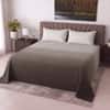 Coffee Shade Floral Cotton 400 Tc Flat Super King  Bed Size Bedsheet With 2 Pillow Covers