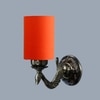 Devansh Metal Electric Wall Light in Antique Gold Colour with Orange Shade Count of 1 Light