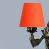 Devansh Metal Electric Wall Light in Antique Gold Colour with Orange Shade Count of 1 Light