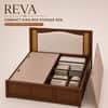 Reva Solid Wood Compact King Bed Box Storage Provincial Teak Finish Mattress 72 x 72 Inches