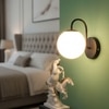 Eliante Modern Wall Lights Mild Steel, Glass & Glass Material Brown, Gold & White Finish