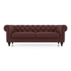 Winchester 3 Seater Premium Italian Leather Sofa In Bordeaux