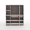 BLUEWUD Andrie Engineered Wood 4 Door Wardrobe/Clothes Storage Rack Organizer Almirah Cupboard with Hanger Rod Drawers and Shelves for Bedroom Home Furniture (Without Mirror, Wenge & White)