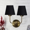 Devansh Metal Electric Wall Light in Gold Colour with Black Shade Count of 2 Lights