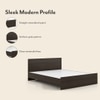 Wren Engineered Wood Queen Size Bed In Dark Wenge Finish