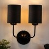 Calloway Dual Black cotton Wall mounted Lamp with Iron Base (KV32)