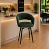 Doe Buck Mixoy Velvet Bar Stool in Emerald Green Colour with Gold Accents