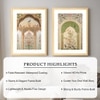Mughal Jharokha Set of 2 Framed Posters Peacock Floral Art 45x60 cm