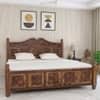 Royal Solid Sheesham Wood  King Size Hydrolic Storage  Bed In Provincial Teak Finish