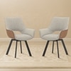 Casey Swivel Dining Chair In Beige And Tan Set Of 2