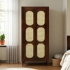 Selvian Solid Wood  Tall Cabinet In Tobacco Colour