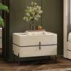 Naomi Bedside Table in High Gloss Beige Finish