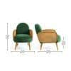 Holden Cane Accent Chair in Green Colour