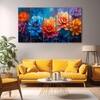 The Castle Decor Flower Wall Painting Wooden Framed 27x48 Inch (Style 2)