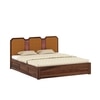 Classic Wooden Queen Size Bed With Box Storage in Provincial Teak Finish