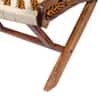 NatWest Sheesham Wood Vintage Balcony Chair in Multi Colour Chindi and White Rope Canning