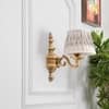 Soho Brass Single Shade Wall Light with Natural Linen Shade
