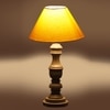 Devansh Yellow Cotton Table Lamp With  Wood Natural Base (10X18 Inches)-31