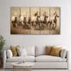 The Castle Decor 7 Running Horses Vastu Wall Art Framed Painting 27x48 Inch (Style 8)