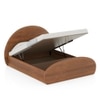 Sora Solid Wood Queen Size Bed With Hydraulic Storage in Amber Walnut Finish