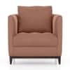 Florence Premium 1 Seater Fabric Sofa in Mocha Mouse Velvet Colour
