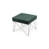 Asansol Sheesham Wood Accent Square Set of 2 Stools     in Green Cotton Velvet Upholstery