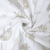 White Floral Cotton 400 Tc Flat Super King Size Bedsheet With 2 Pillow Covers