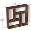 BLUEWUD Javis Engineered Wood Wall Shelve Decor Floating Shelf Display Rack Decorative Hall D�cor for Living Room Bedroom Home Furniture (Brown Maple) (61.5 X 14.8 X 61.5) CM.