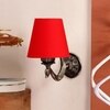 Devansh Metal Electric Wall Light in Antique Gold Colour with Red Shade Count of 1 Light
