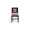 Rosslyn Sheesham Wood Set of 2 Dining Chairs in Mahogany Finish & Coral Pink Velvet Cushion Seat